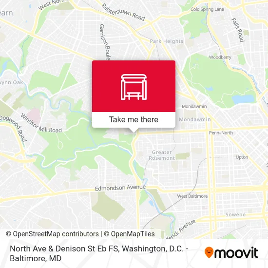 North Ave & Denison St Eb FS map