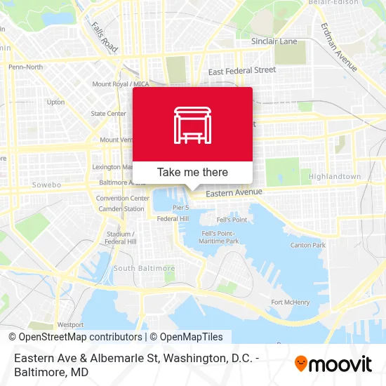 Eastern Ave & Albemarle St map