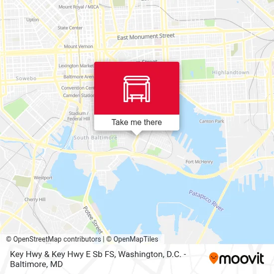 Key Hwy & Key Hwy E Sb FS map
