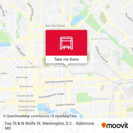 Gay St & N Wolfe St map