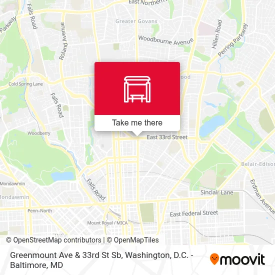 Greenmount Ave & 33rd St Sb map