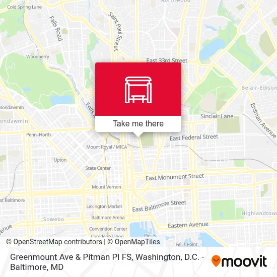 Greenmount Ave & Pitman Pl FS map
