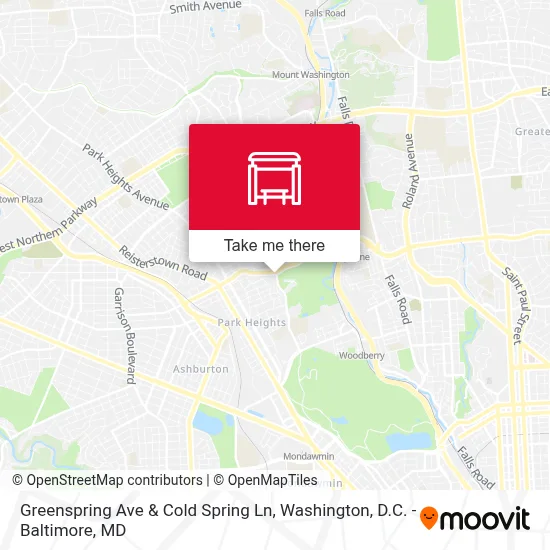 Greenspring Ave & Cold Spring Ln map