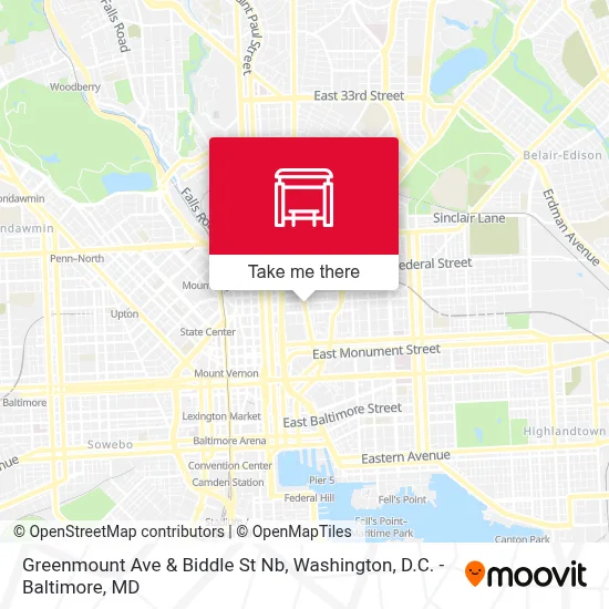Greenmount Ave & Biddle St Nb map