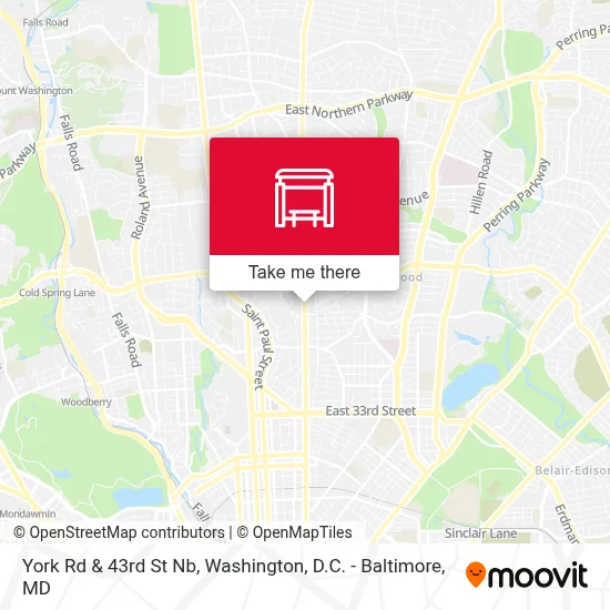 York Rd & 43rd St Nb map