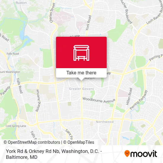 York Rd & Orkney Rd Nb map