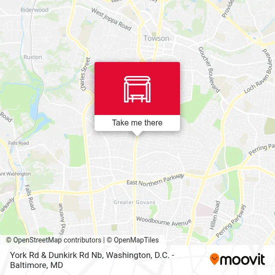 York Rd & Dunkirk Rd Nb map