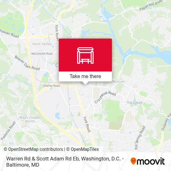 Warren Rd & Scott Adam Rd Eb map