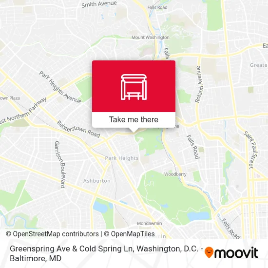 Greenspring Ave & Cold Spring Ln map