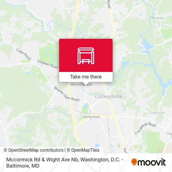 Mccormick Rd & Wight Ave Nb map