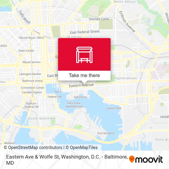 Eastern Ave & Wolfe St map
