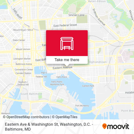 Eastern Ave & Washington St map
