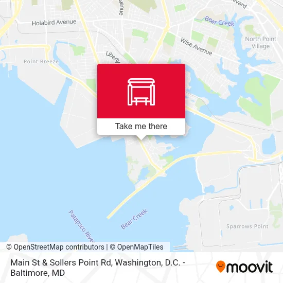 Main St & Sollers Point Rd map
