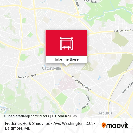 Frederick Rd & Shadynook Ave map