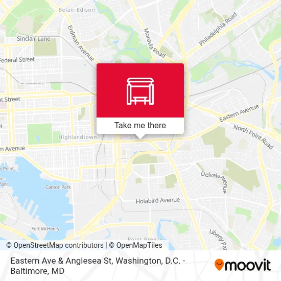 Eastern Ave & Anglesea St map
