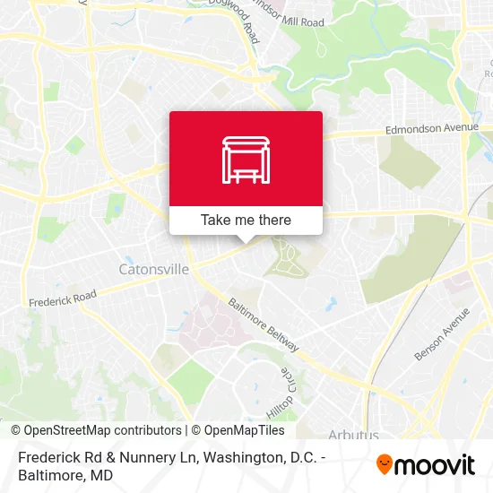 Frederick Rd & Nunnery Ln map