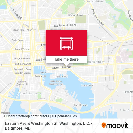 Eastern Ave & Washington St map