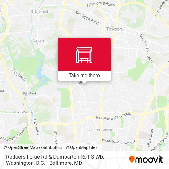 Rodgers Forge Rd & Dumbarton Rd FS Wb map