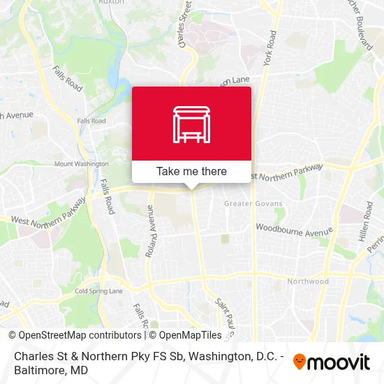Charles St & Northern Pky FS Sb map