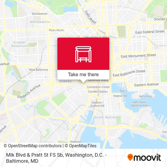 Mlk Blvd & Pratt St FS Sb map