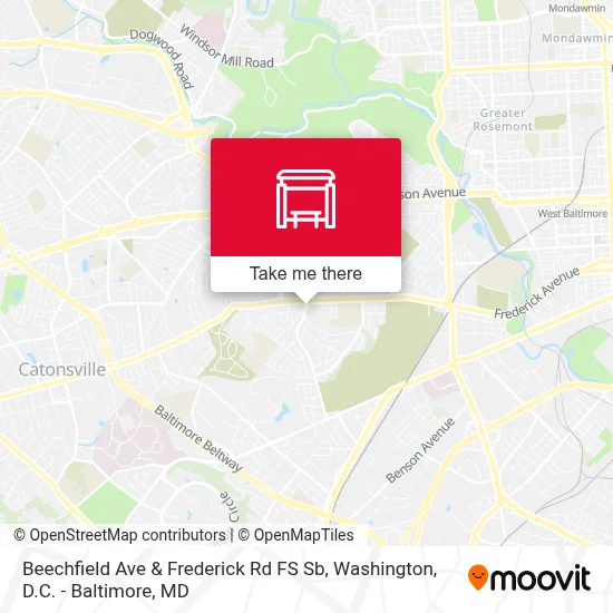 Beechfield Ave & Frederick Rd FS Sb map