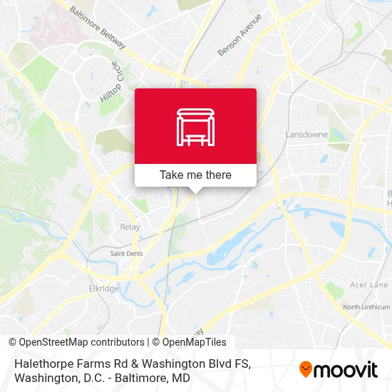 Halethorpe Farms Rd & Washington Blvd FS map
