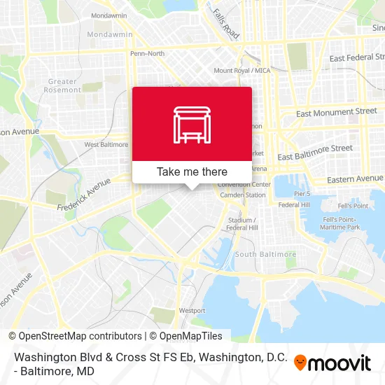 Washington Blvd & Cross St FS Eb map