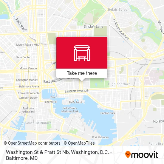 Washington St & Pratt St Nb map