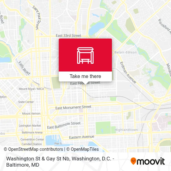 Washington St & Gay St Nb map