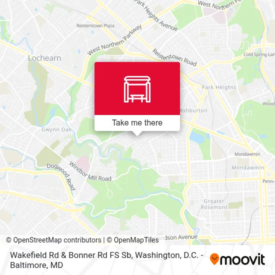 Wakefield Rd & Bonner Rd FS Sb map