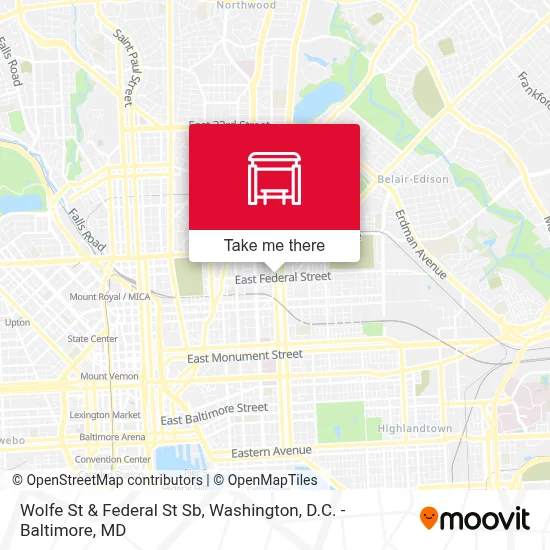 Wolfe St & Federal St Sb map