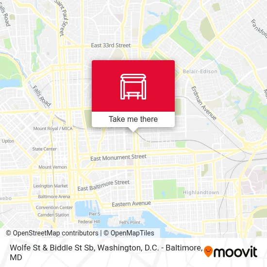 Wolfe St & Biddle St Sb map