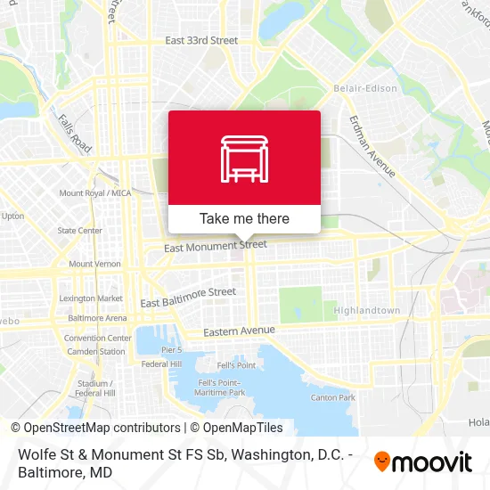 Wolfe St & Monument St FS Sb map