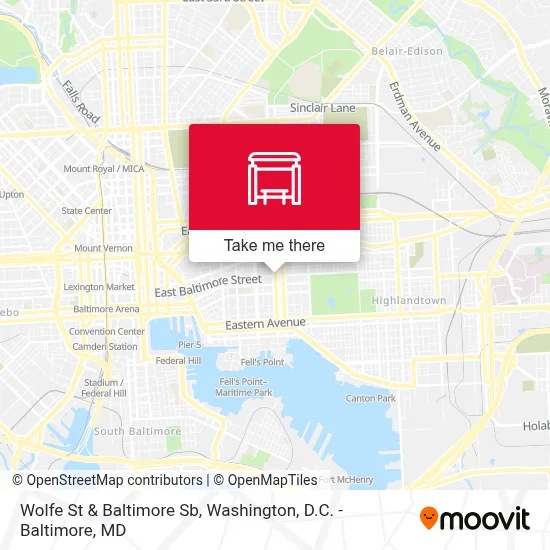 Wolfe St & Baltimore Sb map