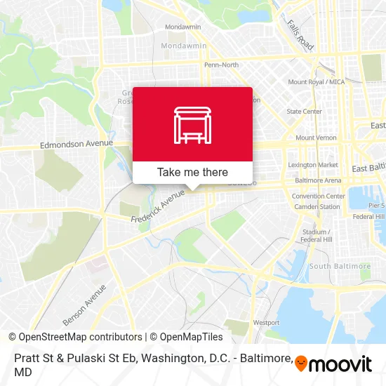Pratt St & Pulaski St Eb map