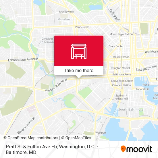 Pratt St & Fulton Ave Eb map