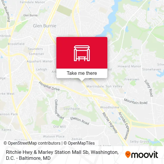 Ritchie Hwy & Marley Station Mall Sb map