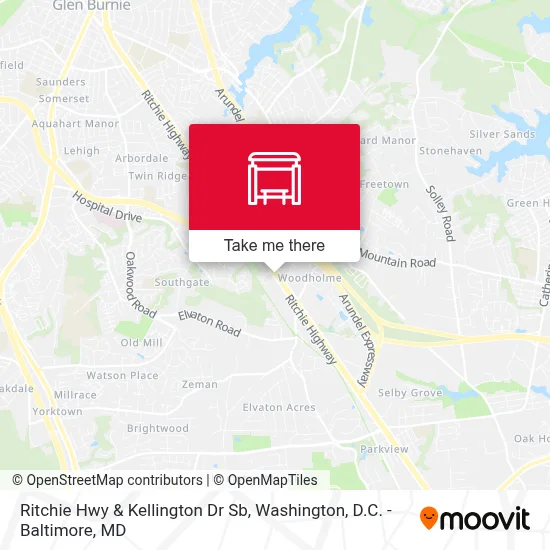 Ritchie Hwy & Kellington Dr Sb map