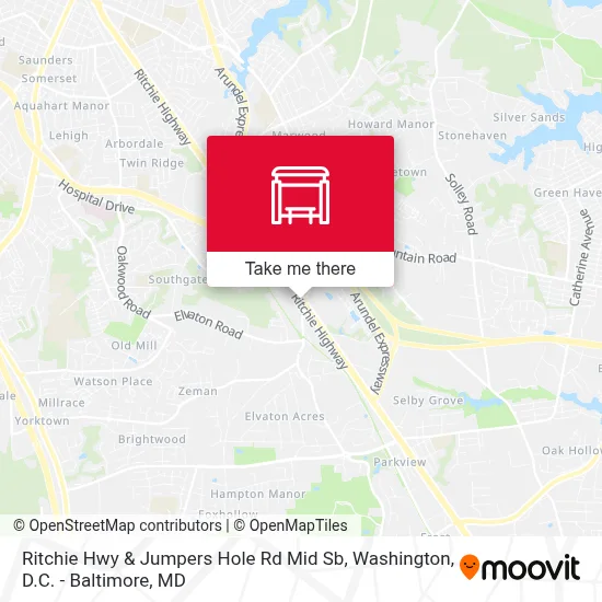 Ritchie Hwy & Jumpers Hole Rd Mid Sb map