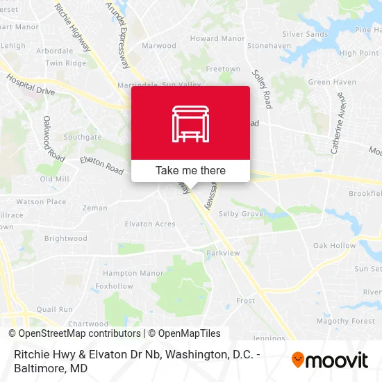 Ritchie Hwy & Elvaton Dr Nb map