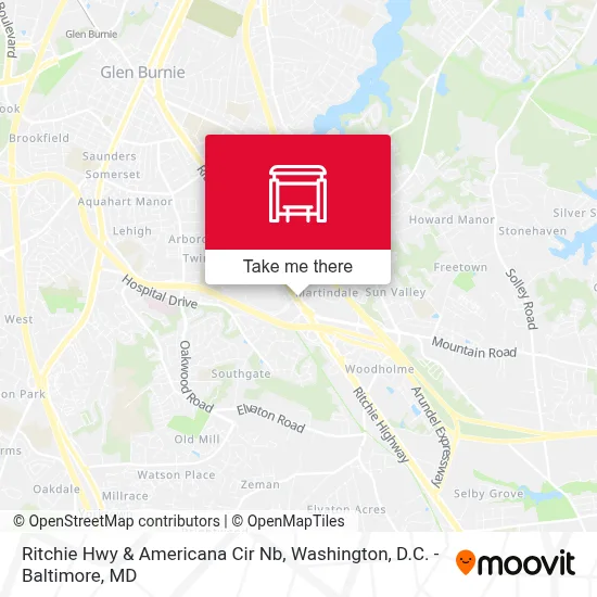 Ritchie Hwy & Americana Cir Nb map