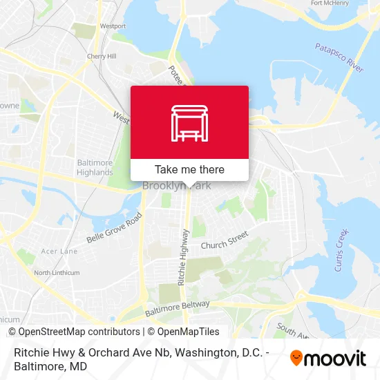 Ritchie Hwy & Orchard Ave Nb map
