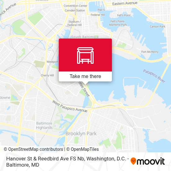 Hanover St & Reedbird Ave FS Nb map