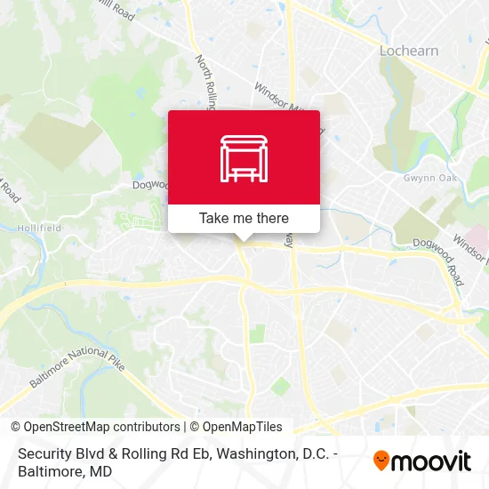 Security Blvd & Rolling Rd Eb map