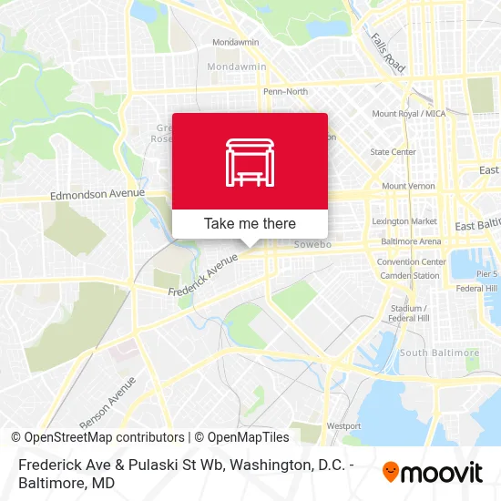 Frederick Ave & Pulaski St Wb map