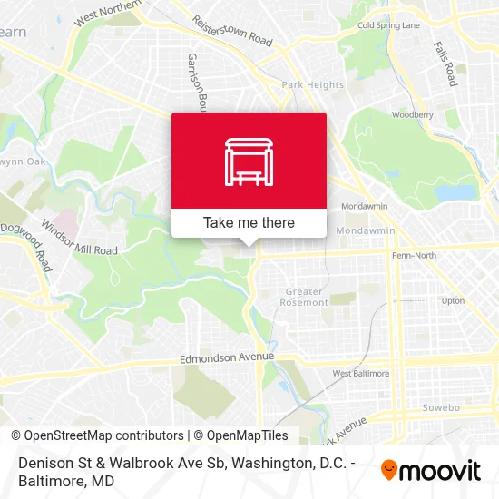 Denison St & Walbrook Ave Sb map