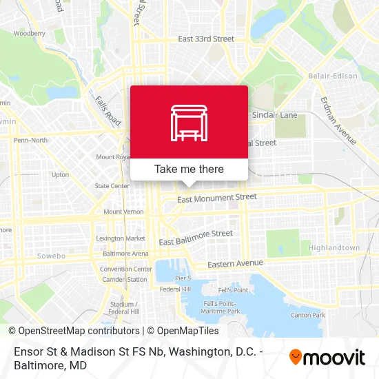 Ensor St & Madison St FS Nb map
