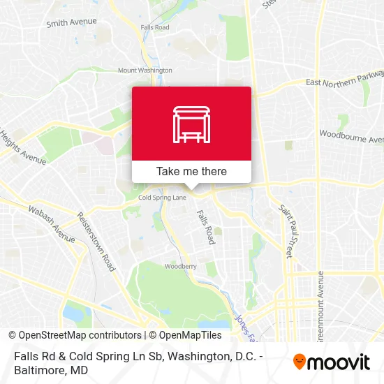 Falls Rd & Cold Spring Ln Sb map