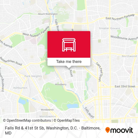Falls Rd & 41st St Sb map