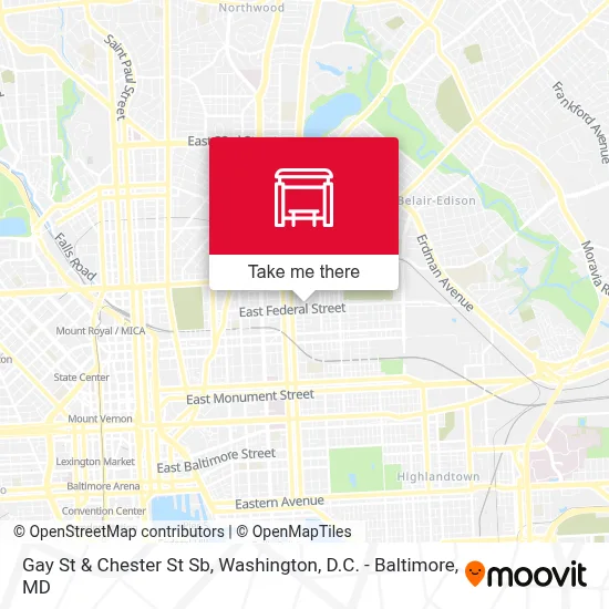 Gay St & Chester St Sb map